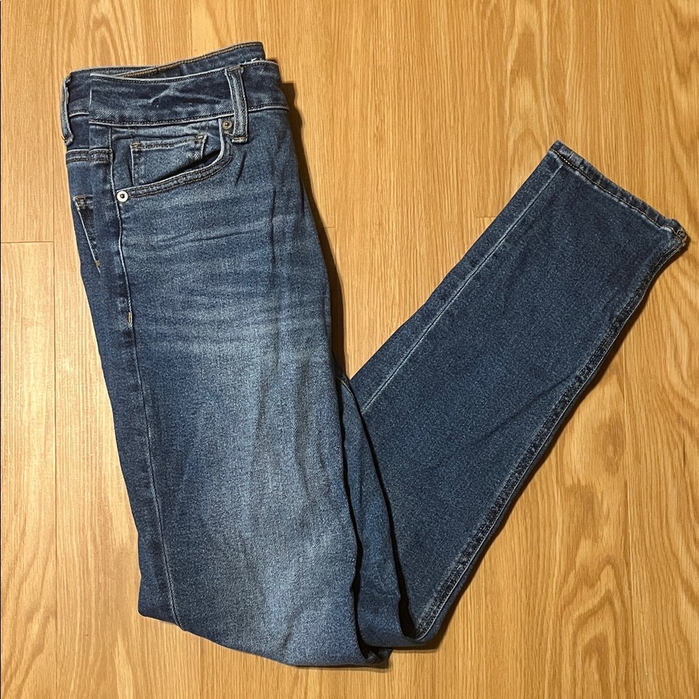 American Eagle Hi-Rise Tomgirl Stretch Jeans, size 2 Long